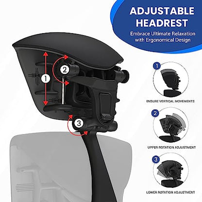 OFFICE LOGIX SHOP Embody Headrest Compatible with Herman Miller Embody Chair (Black Rythem Fabric/Gaphite Frame) - color: Black Rythem Fabric/Gaphite Frame