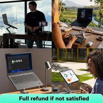 Model-X 3.0 Laptop Stand, Laptop Stand for Desk Adjustable Height, 360 Rotating Laptop Riser Aluminum Portable Foldable Computer Stand for MacBook Pro Air 10–17 inches
