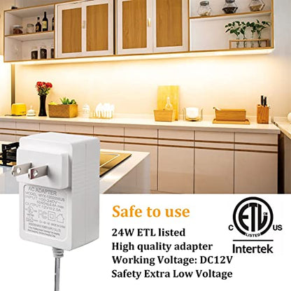 WOBANE 8PCS 20inch Under Cabinet Lighting with Remote,Warm White LED Light - color: Warm White