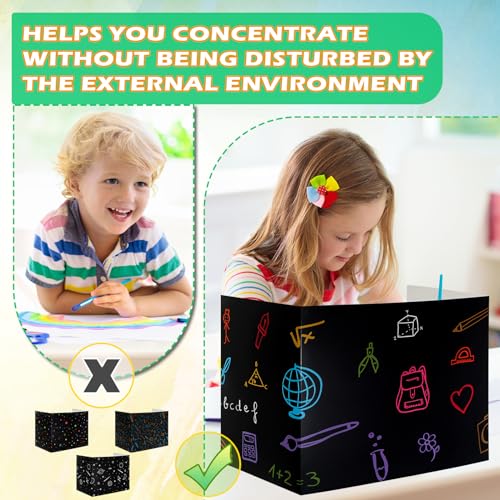 24 Pcs Privacy Folders for Students Testing, Vibrant, Black - color: Black, style: Vibrant