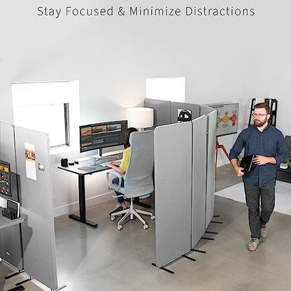 VIVO Gray Freestanding 72 x 66 in Privacy Panel, PP-3-T072G - color: Gray, size: 72" wide, 66" Tall