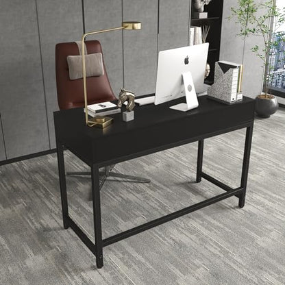 WESTREE Computer Gaming Desk Office - Study Writing Desk with Drawer for Teen, Bedroom Makeup Desk Home Office Furniture with Storage Shelf, Height Monitor Stand
