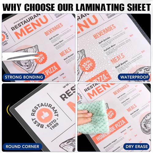 BURVAGY 150Pack Laminating Sheets 8.5 x 11 Thermal Laminating Pouches 5 Mil