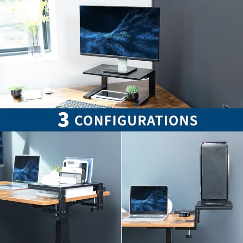 VIVO Black Clamp-on 15 in Desk Extension Shelf, DESK-SHELF15B - size: 15"