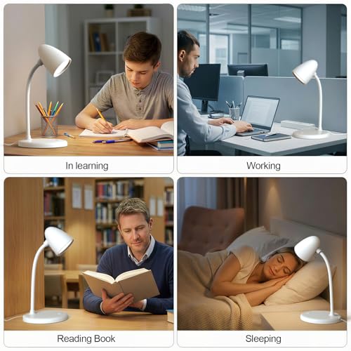 New LED Desk Lamp for Home Office,3 Colors Dimmable Table Lamp - color: L50-White