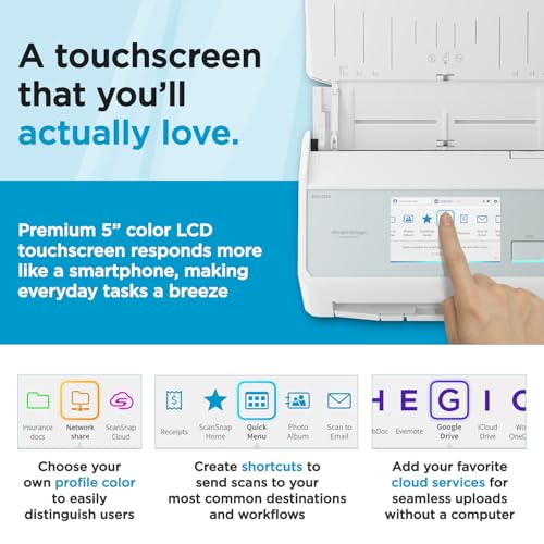 ScanSnap iX2500 Wireless or USB High-Speed Document Scanner, White - color: ScanSnap iX2500 White