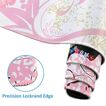 iCasso Extended Gaming Mouse Pad 35.4x15.7in,Game,Home,Butterfly Girl | Non-Slip Rubber Base Mousepad with Stitched Edges,Waterproof Keyboard Mouse Mat Desk Pad for Work Office - color: Butterfly Girl
