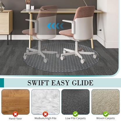 BesWin Office Chair Mat for Carpet, 36'' x 36'' Round, Heavy Duty - size: 36" X 36" Round (for Carpet)
