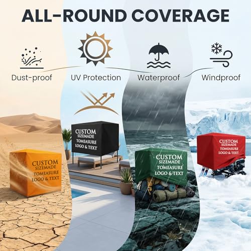 Custom Fit Clear Waterproof Protection Cover - Made-to-Measure Dust Cover | Personalized Logo/Text for Patio Furniture, Equipment, Treadmills, Appliances, Outdoor Air Conditioners (PVC-Transparent) - color: PVC-Transparent
