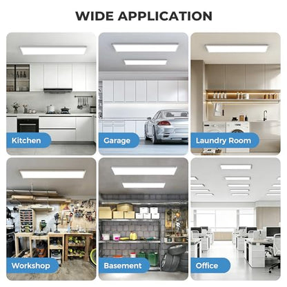 1x4 LED Flat Panel Light Surface Mount 2 Pack,5CCT Selectable,White - color: White
