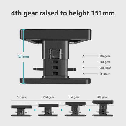 Adjustable Monitor Stand with 4 height options, Desk Shelf for Top of Desk Adjustable - color: Black