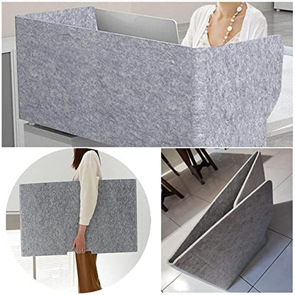 Acoustic Privacy Panels 2 PCS - Freestanding Desk Dividers for Noise Reduction & Visual Distraction Control Foldable Soundproof Cubicle Partition Home Office Use - color: Grays-b, size: 24in/60cm
