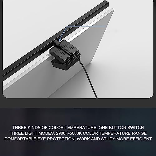 Computer Monitor Lamp, Screen Anti Blue Light Bar, 3 Color Temp Infinite Dimming Eye Light with Touch Control (White)