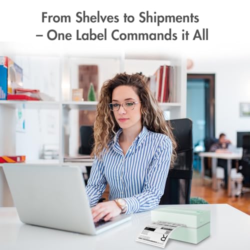 Thermal Shipping Label Printer 4x6 Bluetooth Label Maker for Small Business - color: Green