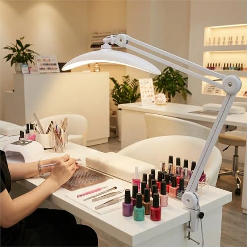 Clip On Light for Desk, 48W LED Craft Lights for Projects, Hobby Lamp | 48W Dimmable LED Light Bar for Desk with Clamp, Eye-Caring Crafting Light for Painting, Nail Art & Puzzles