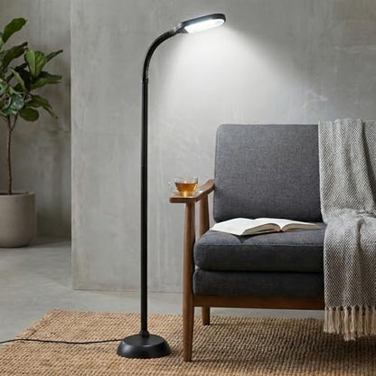 Floor Lamp - Full Spectrum Natural Sunlight Lamp with Bendable Neck - Reading, Craft, Studying, and Esthetician Light by Lavish Home (Black)