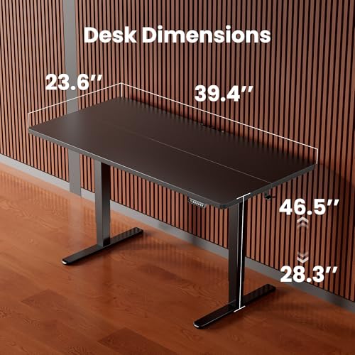 ErGear Height Adjustable Electric Standing Desk, 40 x 24 Inches Sit Stand up Desk, Memory Computer Home Office Desk, Black - color: Black, size: 40 X 24 Inches