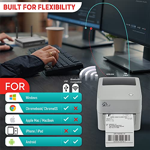 Arkscan 2054K-AP Auto Peel Shipping Label Printer, Separate Label from Backsheet Automatically, Print on Windows Mac Chromebook on USB, Wireless When Connect to Bluetooth-Enabled Windows iOS Android