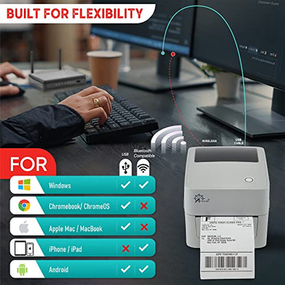 Arkscan 2054K-AP Auto Peel Shipping Label Printer, Separate Label from Backsheet Automatically, Print on Windows Mac Chromebook on USB, Wireless When Connect to Bluetooth-Enabled Windows iOS Android