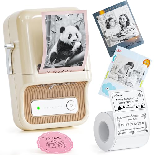 NIIMBOT B21 Pro Label Maker, 300DPI Support Red-Black Printing, White | Thermal Label Printer for Home Organization, Craft, Photo Print, Study Graphics, Scrapbook, Come with 1 Roll 50*30mm Tapes - color: White