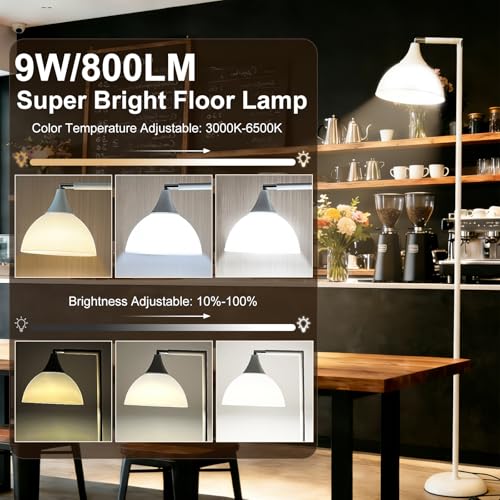 Flexible 90-Degree Foldable Floor Lamp - Remote Control, Stepless Color Temp & Brightness, Space-Saving Adjustable Standing Light for Bedroom, Office, Living Room & Study White - color: White