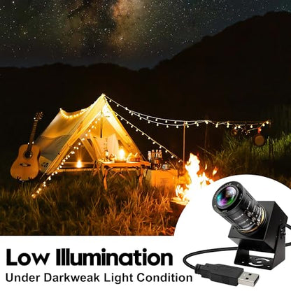 4K Webcam 1080P@120fps USB Steaming Camera with 3.6-10mm Varifocal Manual Lens,12Megapixel UVC Free Driver Compatible Computer, Plug and Play for Conferencing 3D Printer Industrial Security - size: 3.6-10mm 3X Manual Zoom Lens