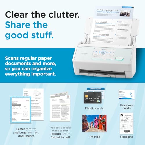 ScanSnap iX2500 Wireless or USB High-Speed Document Scanner, White - color: ScanSnap iX2500 White