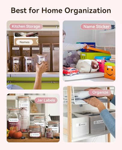 NIIMBOT D110 Upgrade Mini Label Maker, Bluetooth Thermal Printer for Daily - color: Pink, style: Label Machine with 1 Label Tape