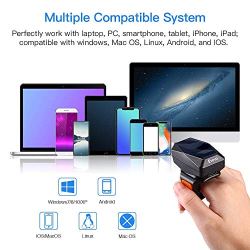 Eyoyo Mini Wearable 2D 1D QR Bluetooth Finger Ring Barcode Scanner - color: Orange