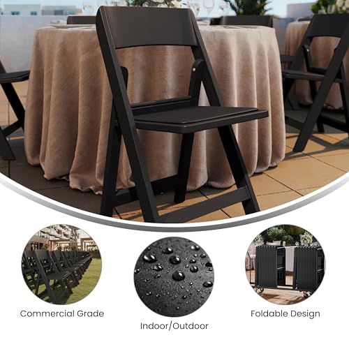Flash Furniture Hercules Resin Folding Chair, Black - color: Black, size: Set of 1, style: Modern
