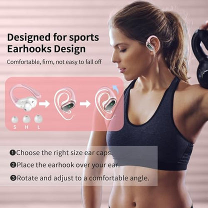 Wireless Earbuds, 2026 Bluetooth 5.4 Headphones, ENC Noise Canceling Mic - color: Loyal Pink