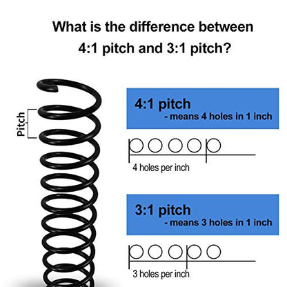 Rayson 5/16" Plastic Spiral Binding Coil, 40 Sheets Capacity, 4:1 Pitch 7.9mm Black Coil Binding Spines for Business and Educational Purposes, Pack of 100 - size: 5/16" (40 Sheets Capacity)