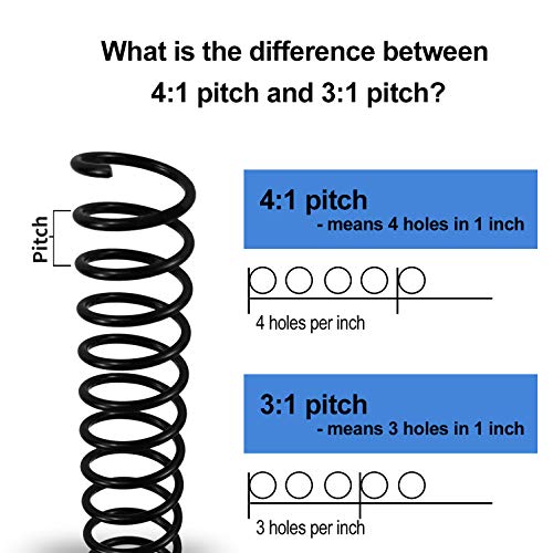 RAYSON 4:1 Plastic Spiral Binding Coils, 1-1/4", Black, 280 Sheet, 50 Pack | 4:1 Pitch Plastic Coils | 1-1/4 Inch Size | 280 Sheet Binding | Black Color | 50 Pack - size: 1-1/4" (280 Sheets Capacity)