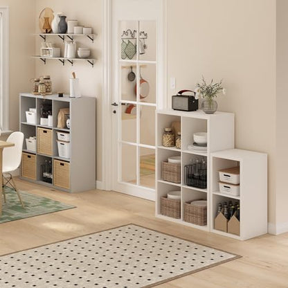 Furinno CUBICLE 6-Cube Book Shelf, Extra Thick Frame Bookshelf, White - color: White, size: 6-Cube