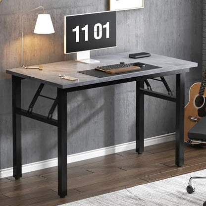 Need Small Folding Computer Desk, 39.4 Inch Writing Table, Grey - color: Grey, size: 39.4 inches