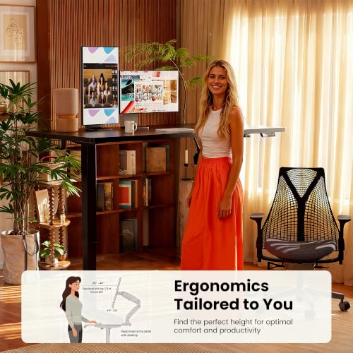 ErGear Height Adjustable Electric Standing Desk, 40 x 24 Inches Sit Stand up Desk, Memory Computer Home Office Desk, Black - color: Black, size: 40 X 24 Inches