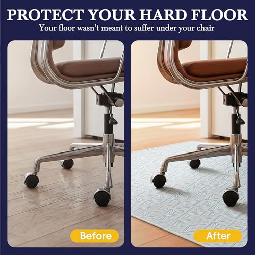 Aothia Textilene Chair Mat for Hardwood Floors - Heavy Duty Non-Slip Desk Floor Protector, Durable PVC & Polyester Blend, Easy to Clean, Ideal for Home Office (36"x47", Sky Blue) - color: Sky Blue
