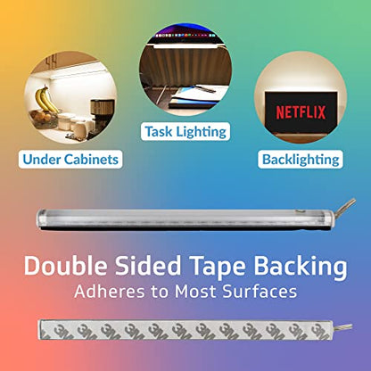 TrueColor USB LED Under Cabinet Light Bar, Frosted Cover, 24 in, Soft White - color: Soft White, size: 24 inches