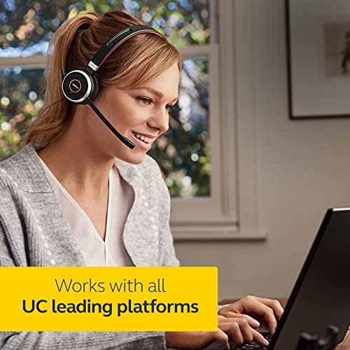 Jabra Evolve 65 MS Teams Wireless Headset, Mono – Includes Link 370 USB Adapter – Bluetooth Headset with Industry-Leading Wireless Performance, Advanced Noise-Cancelling Microphone, All Day Battery - size: Single-ear, USB-A Dongle, style: Teams Certified