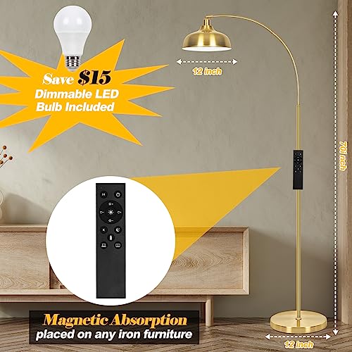 Gold Floor Lamps for Living Room- Arc Floor Lamps over Coach Lamp 70” - color: Gold