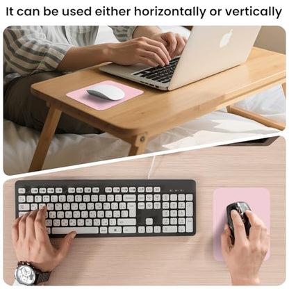 Small Mouse Pad 6 x 8 Inch, Horizontal and Vertical Flexible use. Great for Traveling, Wireless laptops, Keyboard Trays, Offices, etc. (Pink) - color: pink