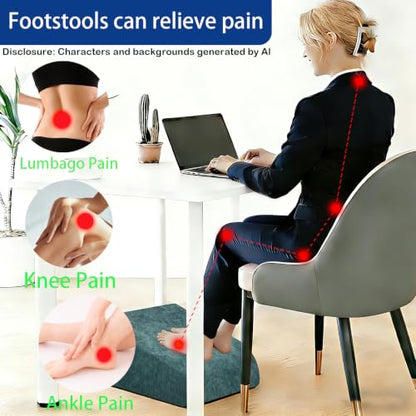 Foot Rest for Under Desk at Work, Ergonomic Under Desk Footrest with Washable Cover for Office, Home & Gaming Leg Elevation Pillow Green - color: H-green