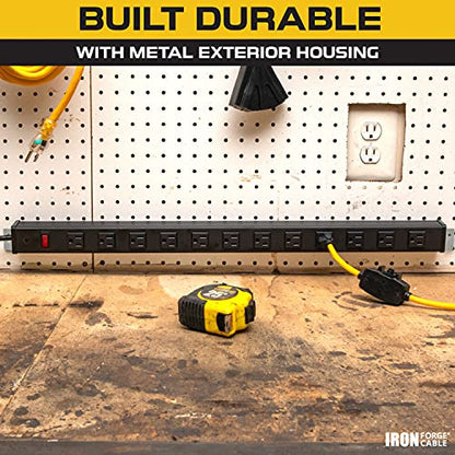 Iron Forge Cable 12 Outlet Metal Surge Protector Power Strip, 9 Ft - style: 12 Outlet