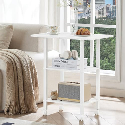 YUFAM 3 Tier Home Printer Stand with Storage, White - color: White, size: 15.75"D×23.65"W×25.7"H