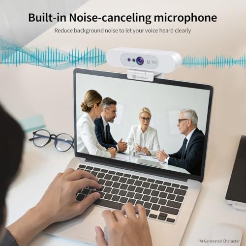 4K Webcam for PC, Compatible with Windows Hello, 8.3MP UHD 1/2.55” CMOS