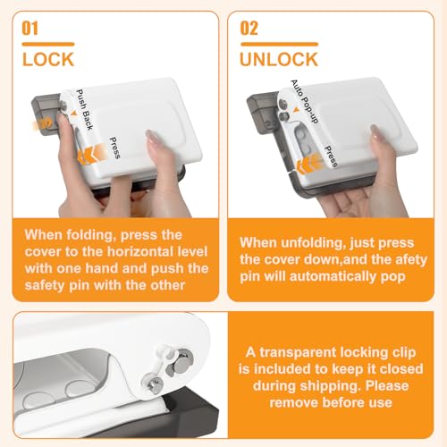 10 Hole Punch Binding Machine for Planners with 10 Multi-Color Binder Rings | 30 Holes on A4, 20 Holes on A5, 26 Holes on B5, 10 Sheet Capacity (White) - color: White