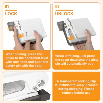 10 Hole Punch Binding Machine for Planners with 10 Multi-Color Binder Rings | 30 Holes on A4, 20 Holes on A5, 26 Holes on B5, 10 Sheet Capacity (White) - color: White