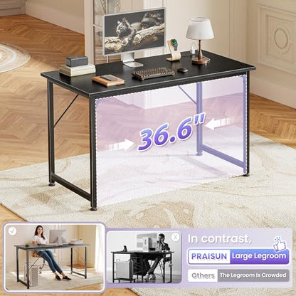 PRAISUN 40 X 20 Inch Computer Desk, Power Outlets, USB-C, Black - color: Black, size: 40inch