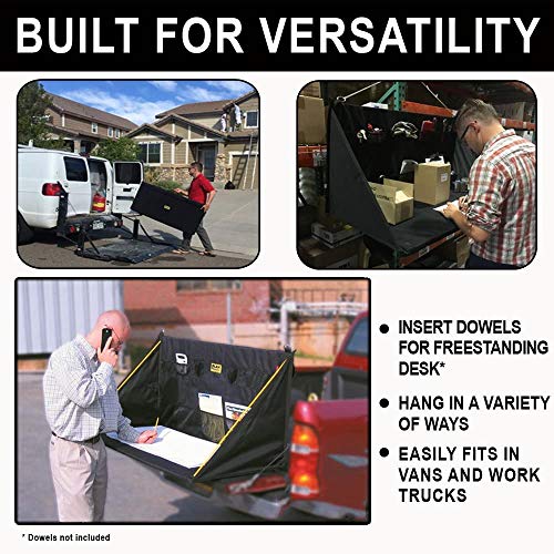 PRO WS3800 Portable Standing Desk, Workbench, Station, Storage for Jobsite, Garage, Office, Shop, Hanging Work Surface, Black - style: Contractor'S Table 20 + Pockets