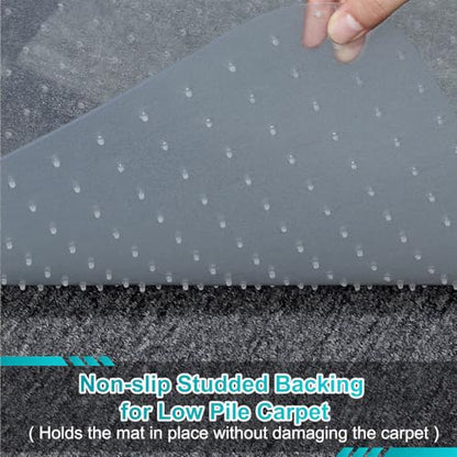 BesWin Office Chair Mat for Carpeted Floors, 46'' x 96'' Large Desk Chair Mat for Low Carpets, Premium Quality Hard Carpet Protector for Work, Home, Gaming, Easy Glide and Flat Without Curling - size: 46" X 96" Rectangle